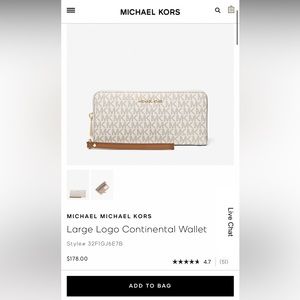 BRAND NEW Michael Kors Large Logo Continental Wallet